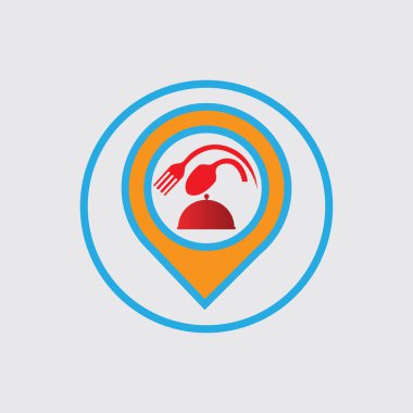 Food location logo images illustration design