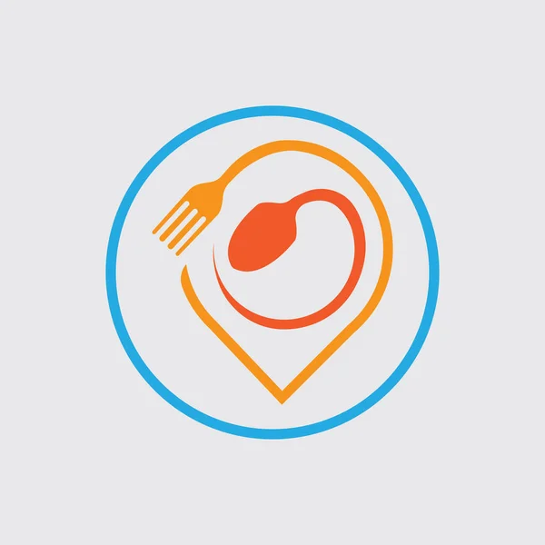 Food Location Logo Images Illustration Design — Stock Vector