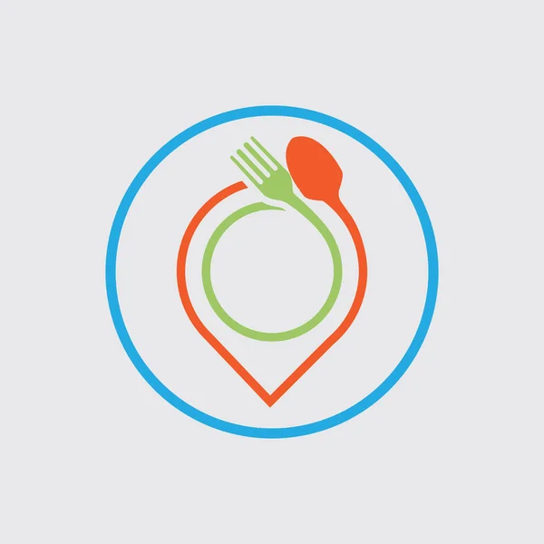 Food Location Logo Images Illustration Design — Archivo Imágenes Vectoriales