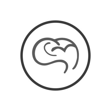 Beyin logosu vektör resimleme şablonu tasarımı