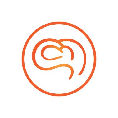 Beyin logosu vektör resimleme şablonu tasarımı