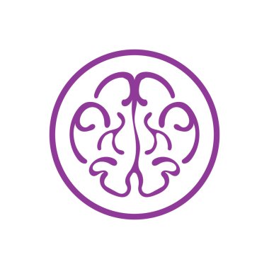 Beyin logosu vektör resimleme şablonu tasarımı