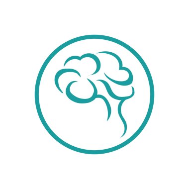 Beyin logosu vektör resimleme şablonu tasarımı