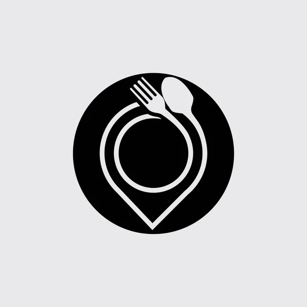 Логотип Food Point Дизайн Символов Вектор Концепции Сером Фоне — стоковый вектор