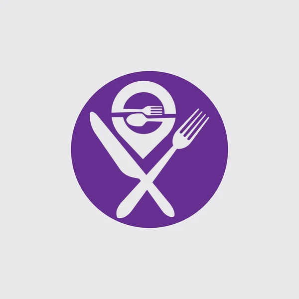 Logo Food Point Symbol Navrhuje Koncept Vektor Šedém Pozadí — Stockový vektor
