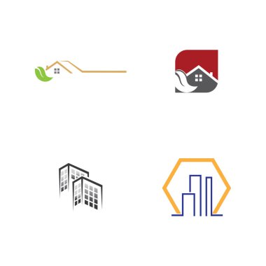 bina ve gayrimenkul logosu vektör ikonu çizimi tasarımı