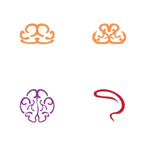 Vector Illustration Brain Icon Template Design — Stock Vector