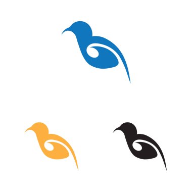 Beyaz arka planda güzel ve büyüleyici kuş logoları koleksiyonu.