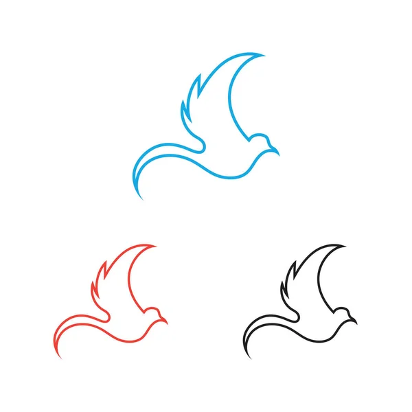 Uma Coleção Belos Charmosos Logotipos Pássaros Fundo Branco — Vetor de Stock