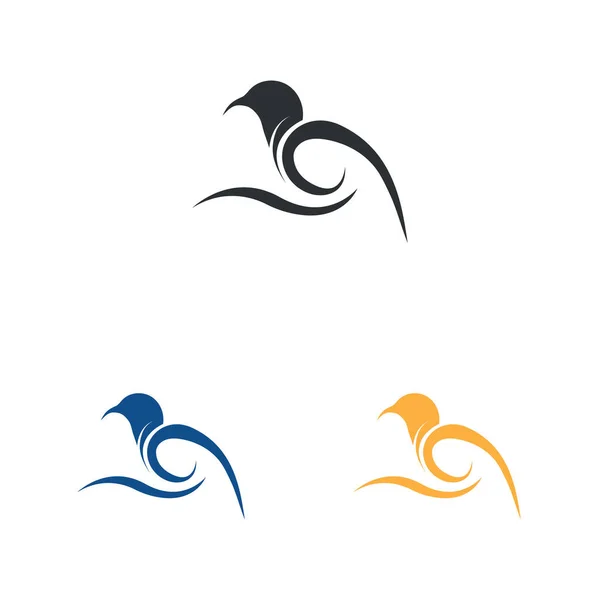 Uma Coleção Belos Charmosos Logotipos Pássaros Fundo Branco — Vetor de Stock