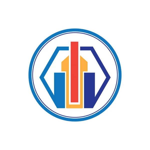 Byggnad Och Fastigheter Logo Vektor Ikon Illustration Design — Stock vektor