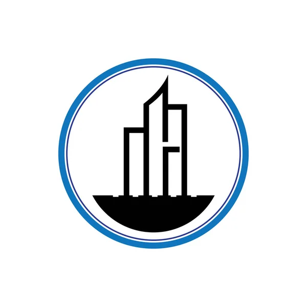 Construção Imobiliário Logotipo Vetor Ícone Ilustração Design —  Vetores de Stock