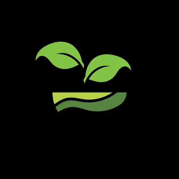 Органические Растения Здоровья Черном Фоне Зеленый — стоковый вектор