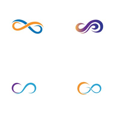 Sonsuzluk Tasarımı Vektör Simgesi Logo şablon tasarımı seti