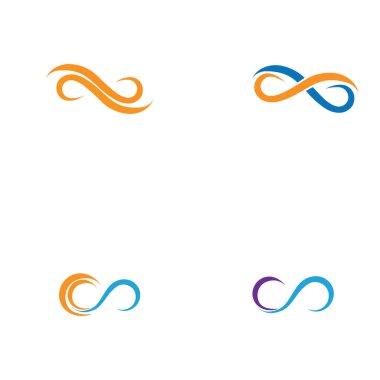 Sonsuzluk Tasarımı Vektör Simgesi Logo şablon tasarımı seti