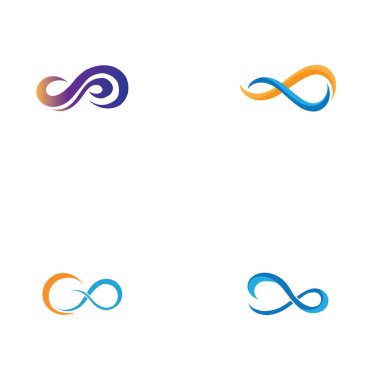 Sonsuzluk Tasarımı Vektör Simgesi Logo şablon tasarımı seti