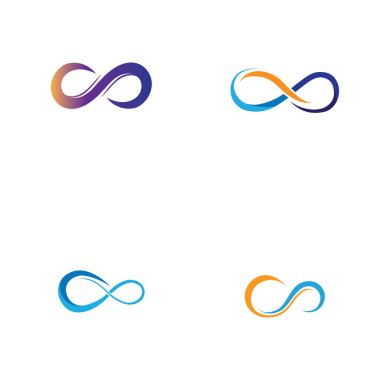Sonsuzluk Tasarımı Vektör Simgesi Logo şablon tasarımı seti