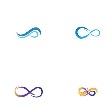 Sonsuzluk Tasarımı Vektör Simgesi Logo şablon tasarımı seti