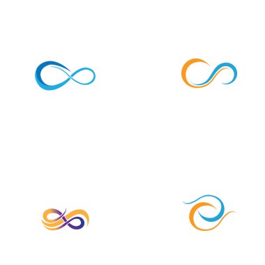 Sonsuzluk Tasarımı Vektör Simgesi Logo şablon tasarımı seti