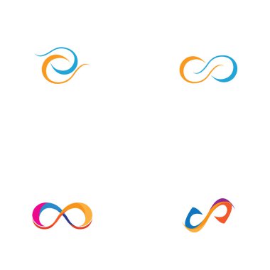 Sonsuzluk Tasarımı Vektör Simgesi Logo şablon tasarımı seti