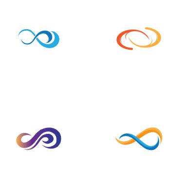 Sonsuzluk Tasarımı Vektör Simgesi Logo şablon tasarımı seti