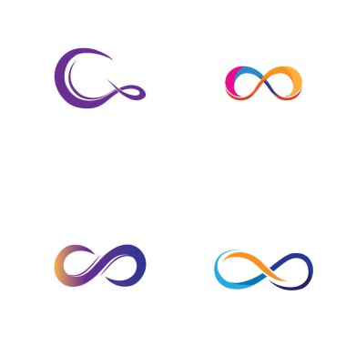 Sonsuzluk Tasarımı Vektör Simgesi Logo şablon tasarımı seti
