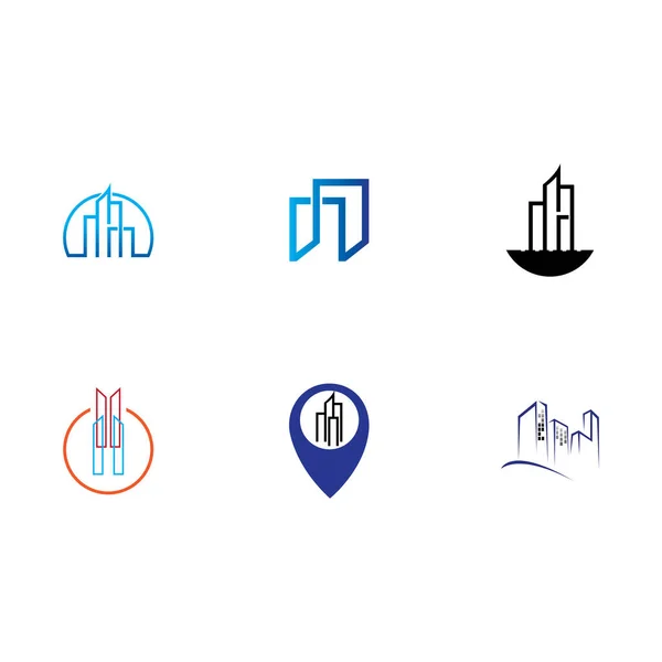 Conjunto Diseño Logotipo Bienes Raíces Abstractos Modernos Creativos Diseño Logotipo — Vector de stock