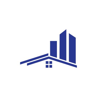 Yaratıcı modern soyut emlak logosu tasarımı, renkli gradyan bina emlak çanta logosu tasarım şablonu