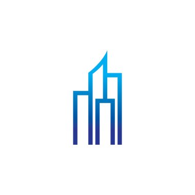 Yaratıcı modern soyut emlak logosu tasarımı, renkli gradyan bina emlak çanta logosu tasarım şablonu
