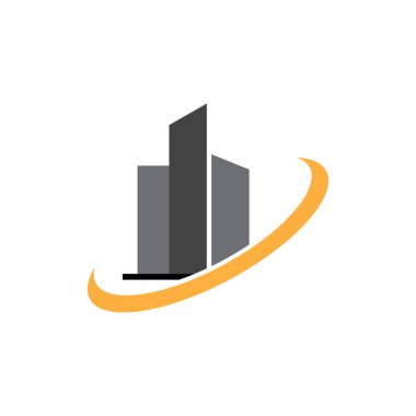 Yaratıcı modern soyut emlak logosu tasarımı, renkli gradyan bina emlak çanta logosu tasarım şablonu