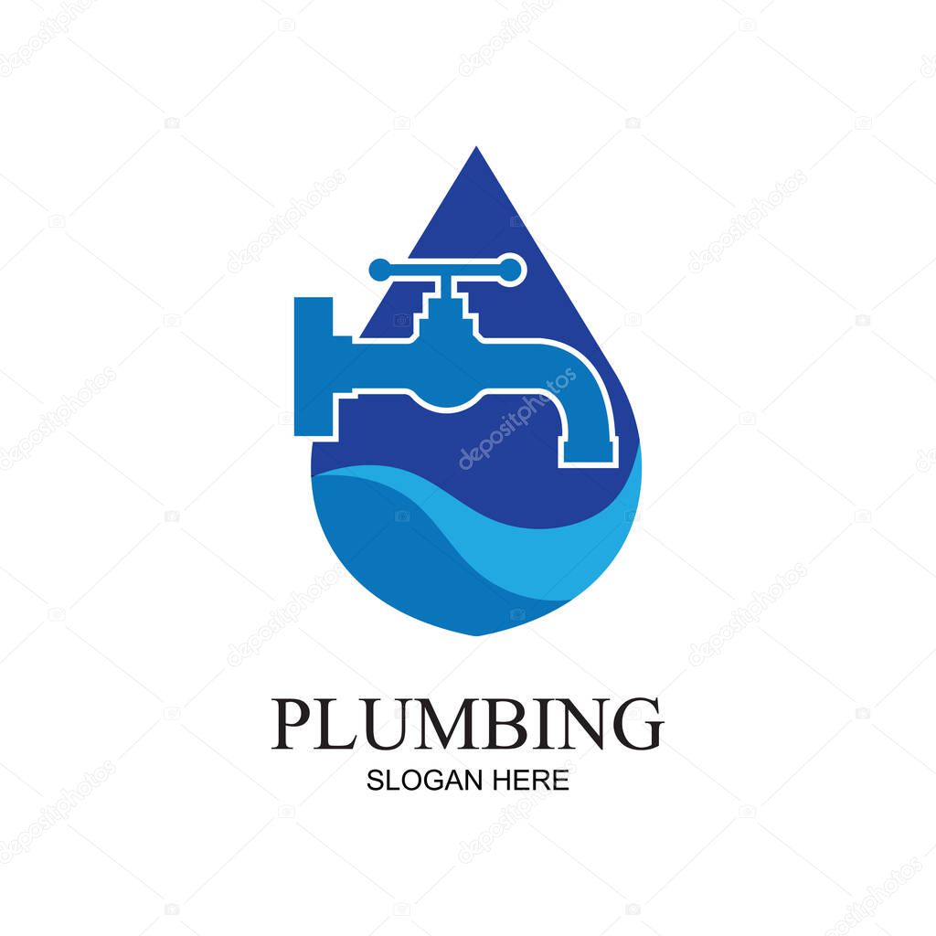 Plumbing service icon logo creative vector illustrattion