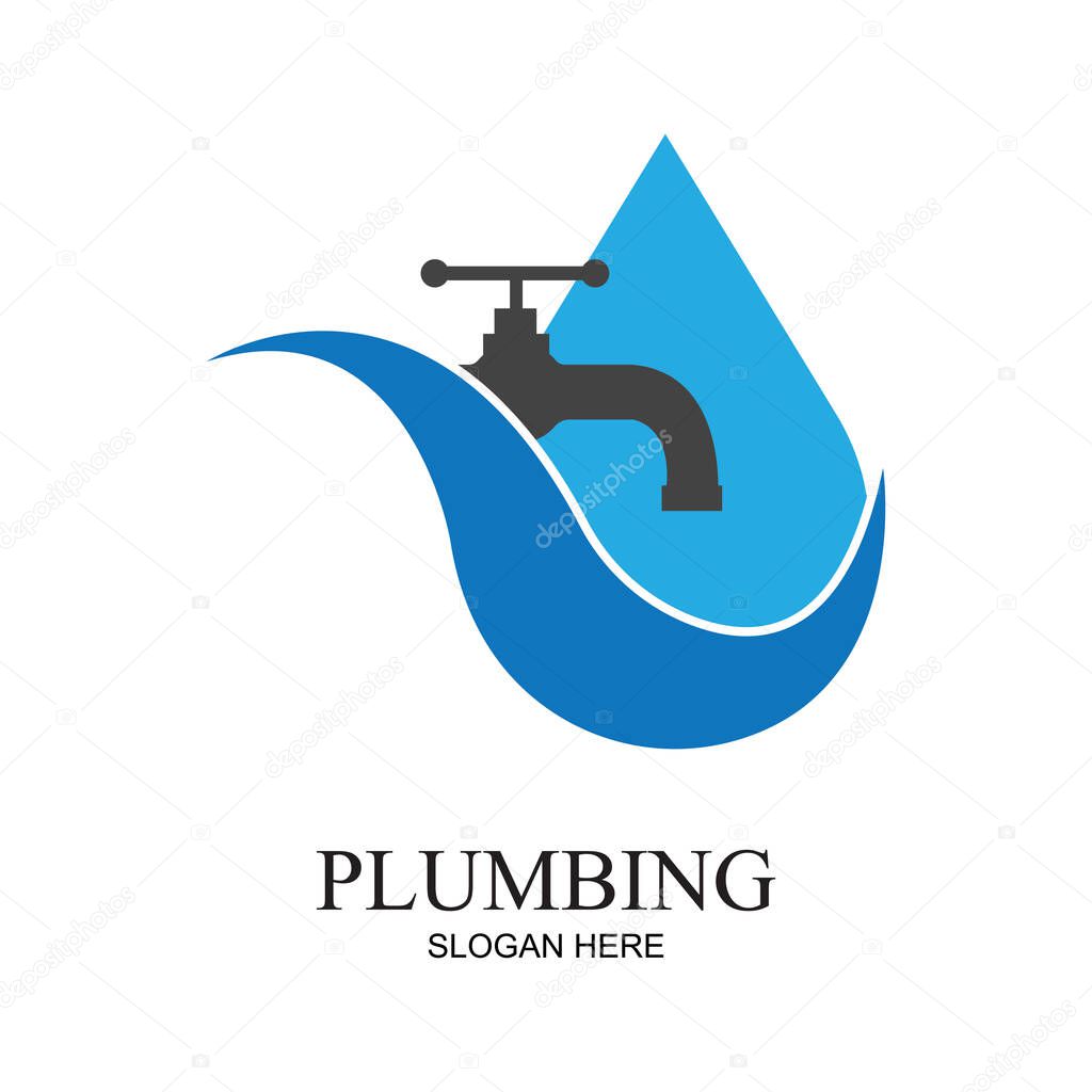 Plumbing service icon logo creative vector illustrattion