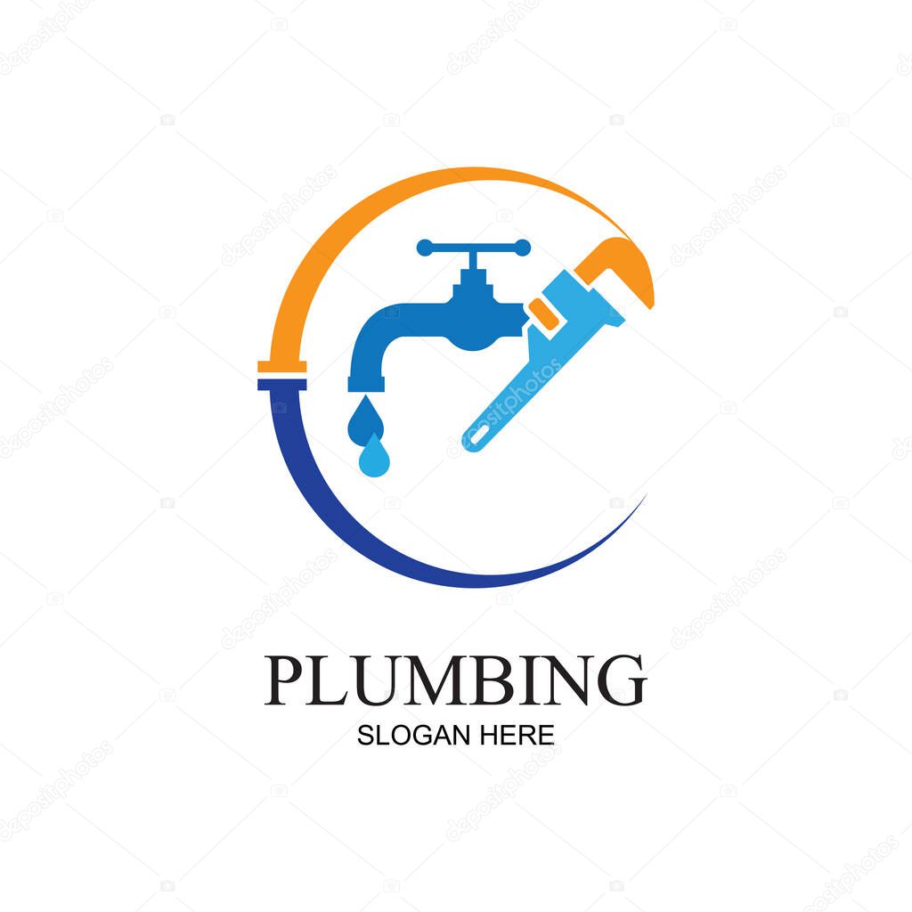 Plumbing service icon logo creative vector illustrattion