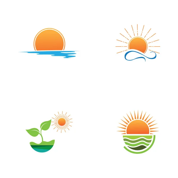 Πρότυπο Λογότυπο Sunrise Εικονογράφηση Διάνυσμα Εικονίδιο Πρότυπο Ήλιος Πάνω Από — Διανυσματικό Αρχείο