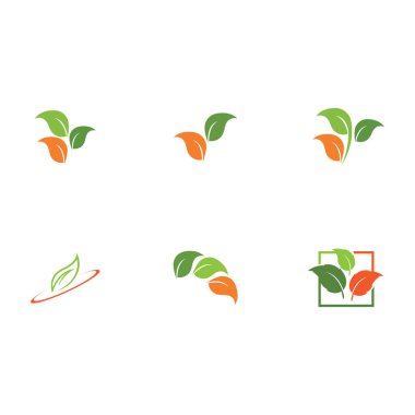 Yaprak logosu illüstrasyon vektörü ve çevre dostu kavram