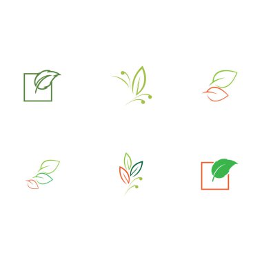 Yaprak logosu illüstrasyon vektörü ve çevre dostu kavram