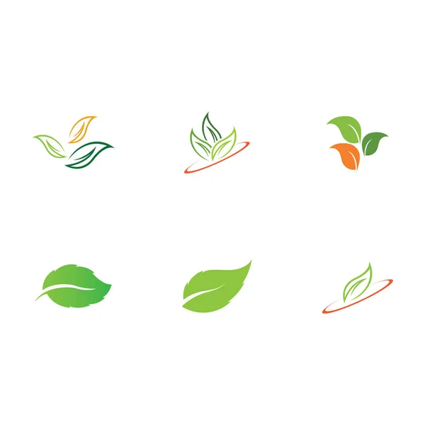 Logo Hoja Ilustración Vector Con Concepto Ecológico — Vector de stock