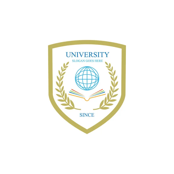 Iconos Vectoriales Universidad Academia Emblemas Escudos Establecidos Para Los Graduados — Vector de stock