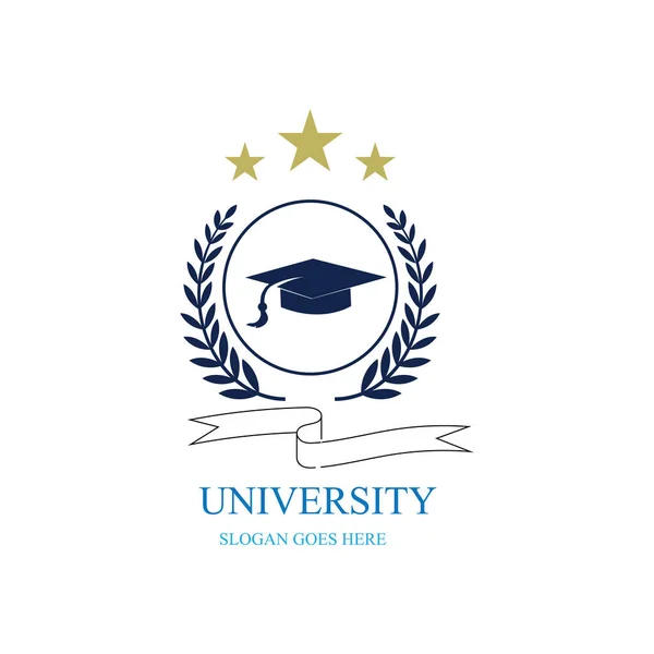 University Academy Vector Icons Emblems Shields Set High School Education — Stock Vector
