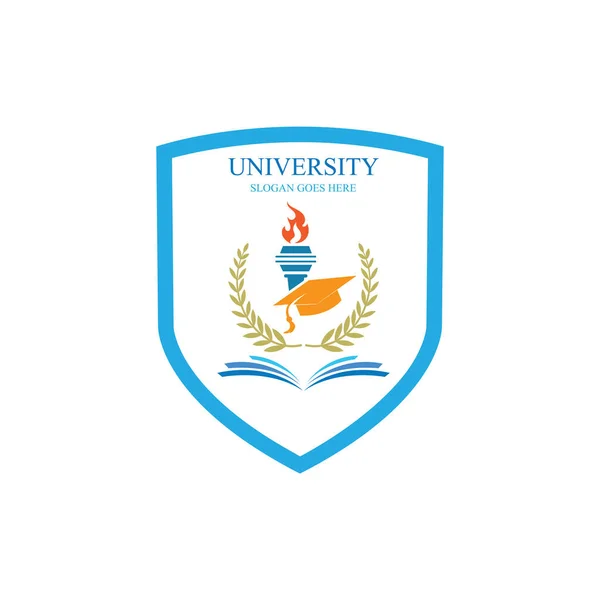 Iconos Vectoriales Universidad Academia Emblemas Escudos Establecidos Para Los Graduados — Vector de stock