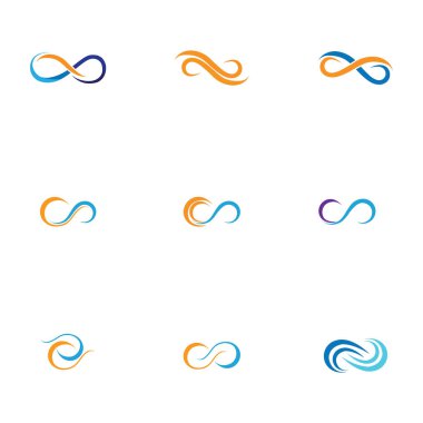 Sonsuzluk Vektörü simge çizim logosu ve sembol tasarımı seti