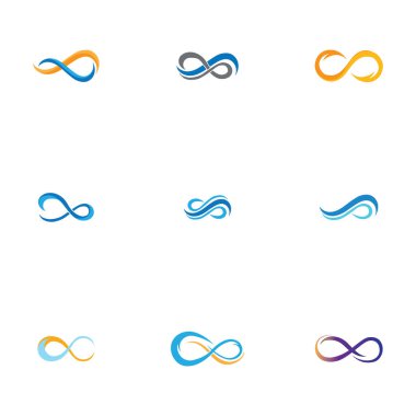 Sonsuzluk Vektörü simge çizim logosu ve sembol tasarımı seti