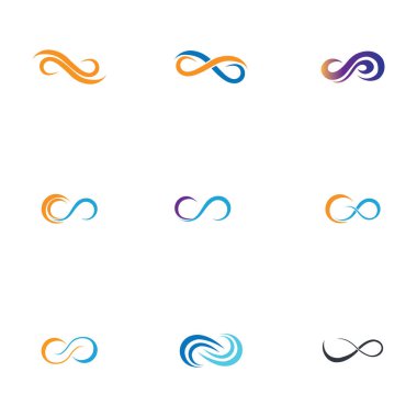 Sonsuzluk Vektörü simge çizim logosu ve sembol tasarımı seti