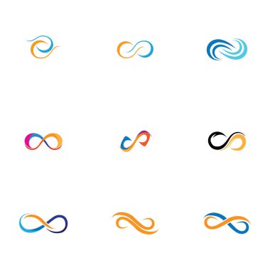 Sonsuzluk Vektörü simge çizim logosu ve sembol tasarımı seti