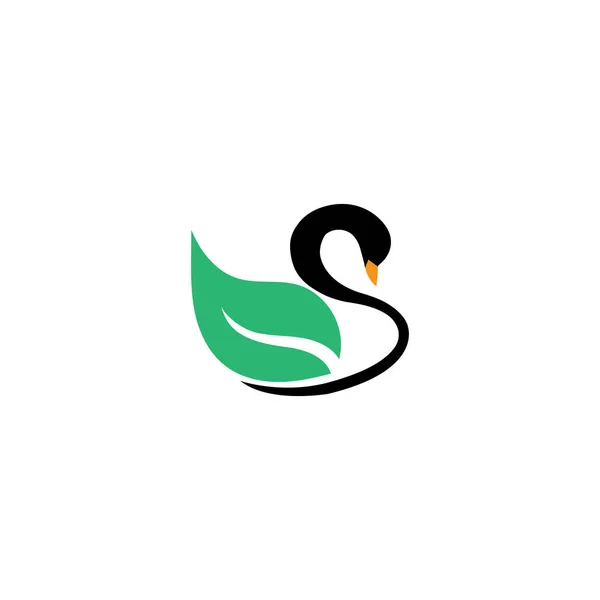 Logo Del Cigno Simbolo Immagini Illustrazione Design — Vettoriale Stock