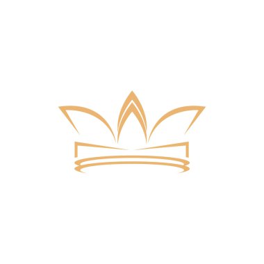 Klasik Crown Logosu Kraliyet Kraliçesi Logo desain vektor şablonu. Simbol geometri Logotype ikon konsep