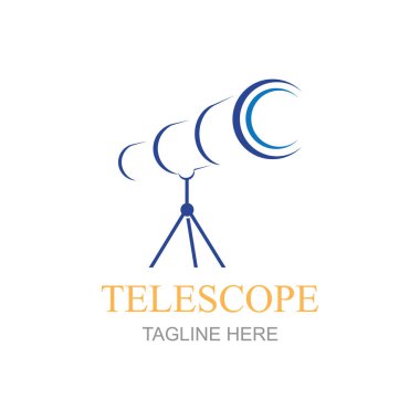 Teleskop logosu ve sembol tasarım vektörü şablonu