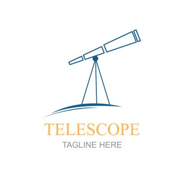 Teleskop logosu ve sembol tasarım vektörü şablonu