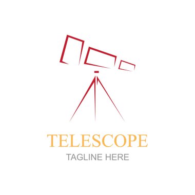 Teleskop logosu ve sembol tasarım vektörü şablonu