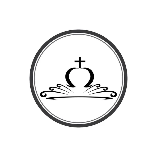 Λογότυπο Στέμμα Βασιλικός Βασιλιάς Και Βασίλισσα Desain Vektor Πρότυπο — Διανυσματικό Αρχείο